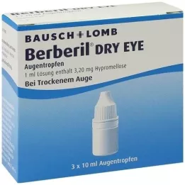 BERBERIL Kapi za oči suhih očiju, 3x10 ml
