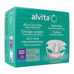 Alvita All-in-One hlače za inkontinenciju maxi velike noćne, 20 kom
