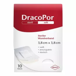 DRACOPOR Obloga za ranu 3,8x3,8 cm sterilna, 10 kom
