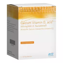 CALCIUM VITAMIN D3 acis 500 mg/400 I.E. tablete za žvakanje, 120 kom