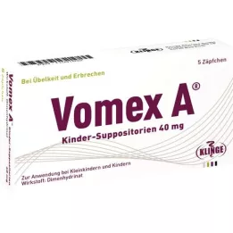 VOMEX Dječji čepići za 40 mg, 5 sati