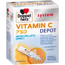 DOPPELHERZ Vitamin C 750 depot sistem pelete, 30 kom