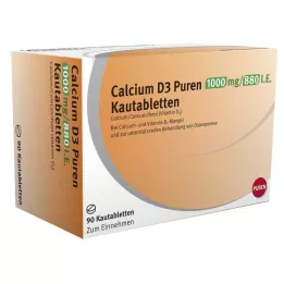 CALCIUM D3 Puren 1000 mg/880 I.E. tablete za žvakanje, 90 kom