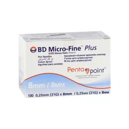BD MICRO-FINE+ 8 igala za olovke 0,25x8 mm, 100 kom