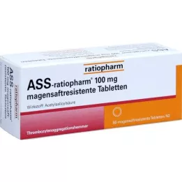 Ass-ratiopharm 100 mg gastrointestinalnih tableta, 50 sati