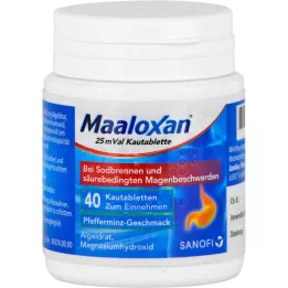 MAALOXAN 25 mEq tablete za žvakanje, 40 kom