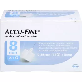 ACCU FINE Sterilne igle F.Insulinpens 8 mm 31 g, 100 ST