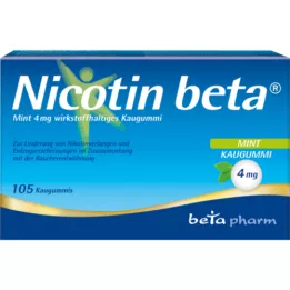 NICOTIN Beta Mint 4 mg aktivni sastojak. Kaugummi, 105 ST