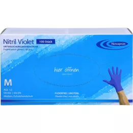 NITRIL Rukavice nepuderirane veličine M plavo ljubičaste, 100 kom