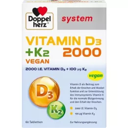 DOPPELHERZ Vitamin D3 2000+K2 System Tablets, 60 ST