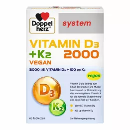 DOPPELHERZ Vitamin D3 2000+K2 system tablete, 60 kom