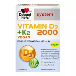 DOPPELHERZ Vitamin D3 2000+K2 system tablete, 120 kom