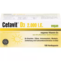 CEFAVIT D3 2.000 IU veganske tvrde kapsule, 100 kom