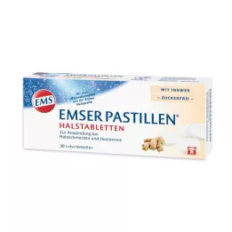 EMSER Pastile pastile za grlo sa đumbirom bez šećera, 30 kom