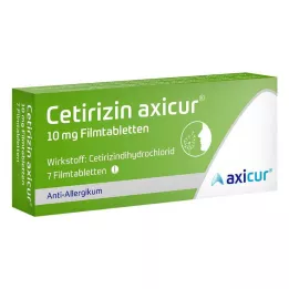 CETIRIZIN axicur 10 mg filmom obložene tablete, 7 kom
