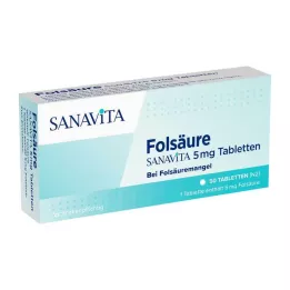 FOLSÄURE SANAVITA 5 mg tablete, 50 kom