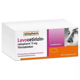LEVOCETIRIZIN-ratiopharm 5 mg filmom obložene tablete, 100 kom