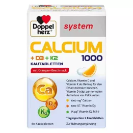 DOPPELHERZ Calcium 1000+D3+K2 sistem tablete za žvakanje, 60 kom