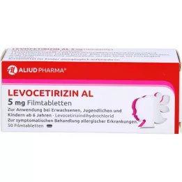 LEVOCETIRIZIN AL 5 mg filmom obložene tablete, 50 kom