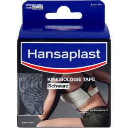 HANSAPLAST Sportska kineziološka traka 5 cmx5 m crna, 1 kom