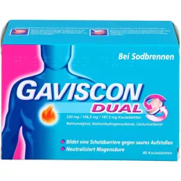 GAVISCON Dvostruko 250 mg/106,5 mg/187,5 mg žvakaćih tableta, 80 pcs