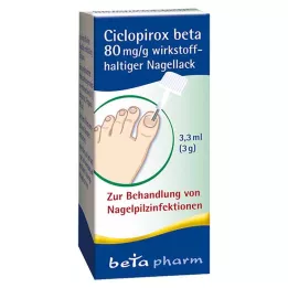 CICLOPIROX beta 80 mg/g aktivni sastojak lak za nokte, 3,3 ml