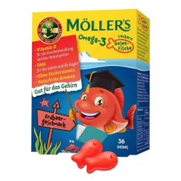 MÖLLERS Omega-3 Jelly Fish jagoda tablete za žvakanje, 36 kom