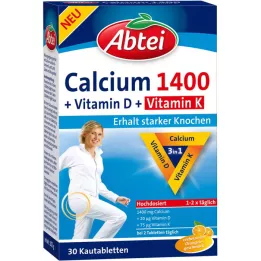 ABTEI Calcium 1400+vitamin D3+K tablete za žvakanje, 30 kom