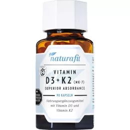 NATURAFIT Vitamin D3+K2 MK-7 vrhunski apsorb.kap., 90 kom
