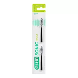 GUM SONIC DAILY Zamjenska četkica glava crna, 2 sata