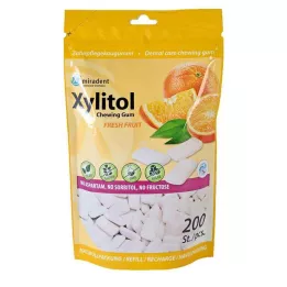 MIRADENT Xylitol guma za žvakanje svježe voće punjenje, 200 kom