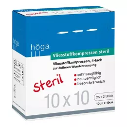 VLIESSTOFF-KOMPRESSEN sterilni 10x10 cm četverostruki, 25X2 kom