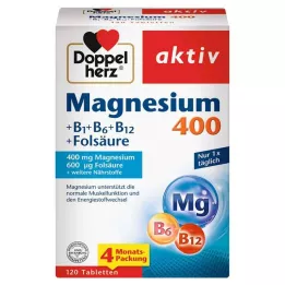 DOPPELHERZ Magnezij 400+B1+B6+B12+Folna kiselina tablete, 120 kom