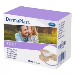 DERMAPLAST SOFT Spots gips okrugli 22 mm, 200 kom