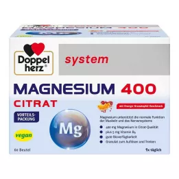 DOPPELHERZ Magnezij 400 Citratni sustav Granule, 60 kom