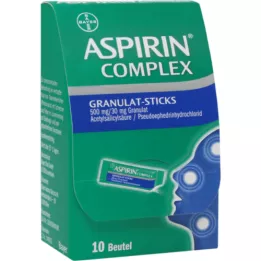ASPIRIN Složeni granulatni štapići 500 mg/30 mg grana, 10 ST
