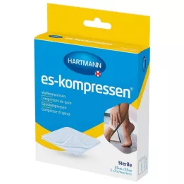ES-KOMPRESSEN sterilna 7,5x7,5 cm 8 slojeva 17 niti, 5X2 kom