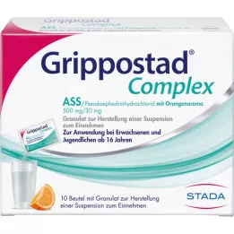GRIPPOSTAD kompleks ASS/pseudoeph.500/30 mg naranča, 10 sati