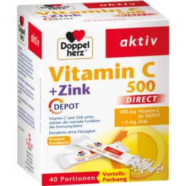 DOPPELHERZ Vitamin C 500+Zink Depot DIRECT Pelete, 40 ST