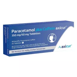 PARACETAMOL plus Caffeine axicur 350 mg/50 mg Tabl., 20 kom