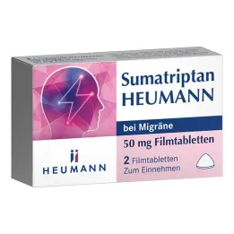 Sumatriptan Heumann za migrene 50 mg filmom obložene tablete, 2 kom
