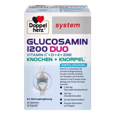 DOPPELHERZ Glukozamin 1200 Duo sistem kombinirano pakiranje, 120 kom