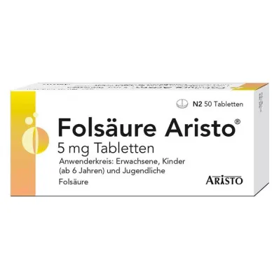 Folna kiselina Aristo 5 mg tablete, 50 kom Folna kiselina Aristo 5 mg tablete, 50 kom