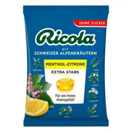 Ricola bez šećera vrećica mentol limun ekstra jaka, 75 g