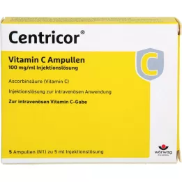 CENTRICOR Vitamin C ampule 100 mg/ml inj. otopina, 5X5 ml