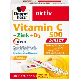 DOPPELHERZ Vitamin C 500+cink+D3 Depot DIRECT Pel., 40 kom