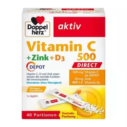 DOPPELHERZ Vitamin C 500+cink+D3 Depot DIRECT Pel., 40 kom