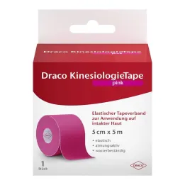 Draco kineziološka traka 5 cmx5 m roza, 1 kom