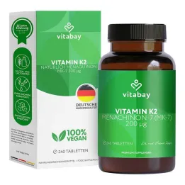 Vitamin K2 200 µg MK-7 veganskih tableta, 240 kom