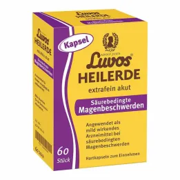 Luvos ljekovita glina ekstra fine kapsule za akutne želučane probleme povezane s kiselinom, 60 kom